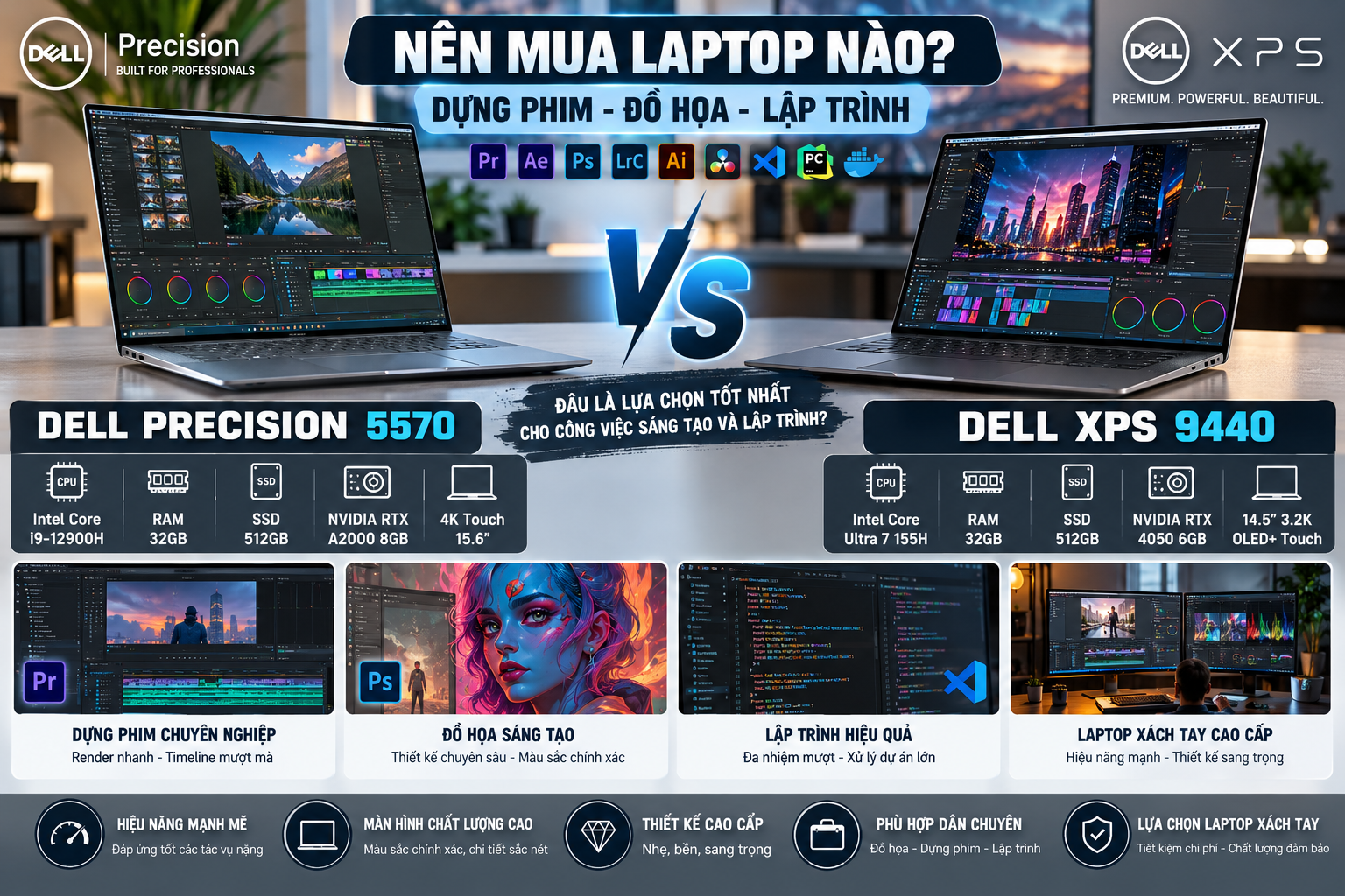 Dell xps 9440 và dell precision 5570